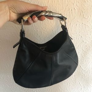 Yves Saint Laurent Small Black Leather Mombasa Bag